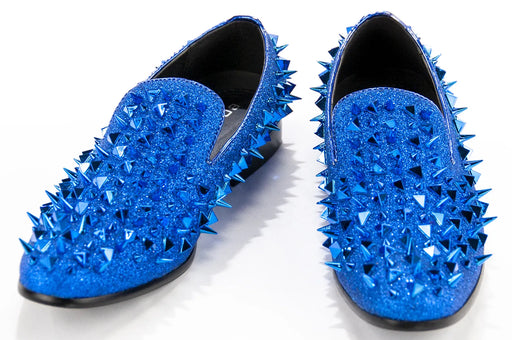Men's Royal Blue Glittered Spike Loafer