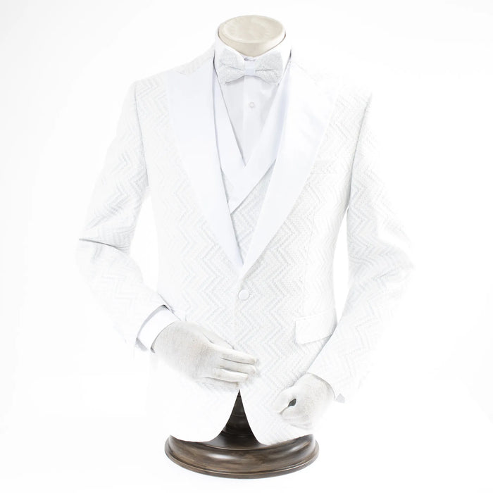 White Lace 3-Piece Tailored-Fit Tuxedo