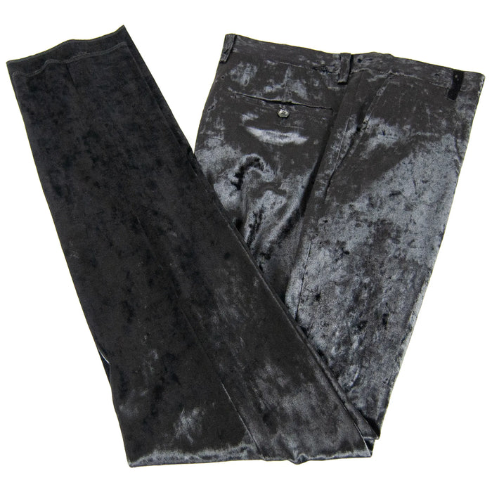 Black Crushed Velvet 2-Piece Slim-Fit Suit