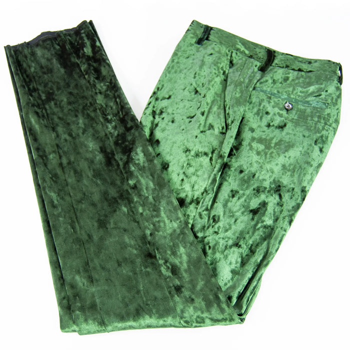 Green Crushed Velvet 2-Piece Slim-Fit Suit