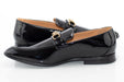 Men's Black Patent Leather Bit-Loafer Dress Shoe - Quarter, Heel
