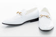 Men's White Patent Leather Bit-Loafer Dress Shoe