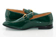 Men's Green Patent Leather Bit-Loafer Dress Shoe - Quarter, Heel 