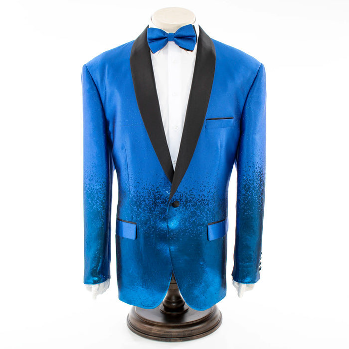 Men's Blue Metallic Gradient Regular-Fit Jacket