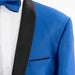 Men's Blue Metallic Gradient Regular-Fit Jacket Shawl Lapel
