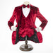 Men's Red Crushed Velvet Tuxedo Vest