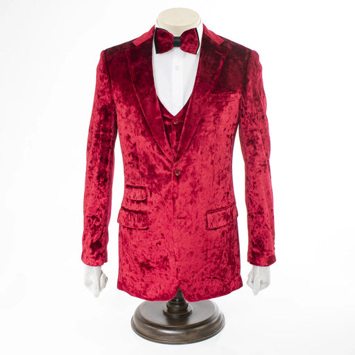 Men's Red Crushed Velvet Tuxedo