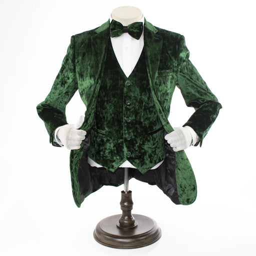 Men's Emerald Green Crushed Velvet Tuxedo Vest