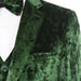Men's Emerald Green Crushed Velvet Tuxedo Notch Lapel
