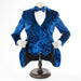 Men's Sapphire Blue Crushed Velvet Tuxedo Vest