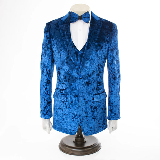 Men's Sapphire Blue Crushed Velvet Tuxedo