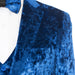 Men's Sapphire Blue Crushed Velvet Tuxedo Notch Lapel