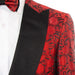Men's Red Floral 3-Piece Tuxedo With Peak Lapels