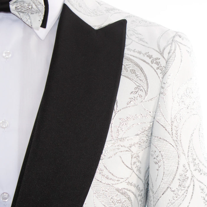 Felix | Silver Floral 3-Piece Tailored-Fit Tuxedo