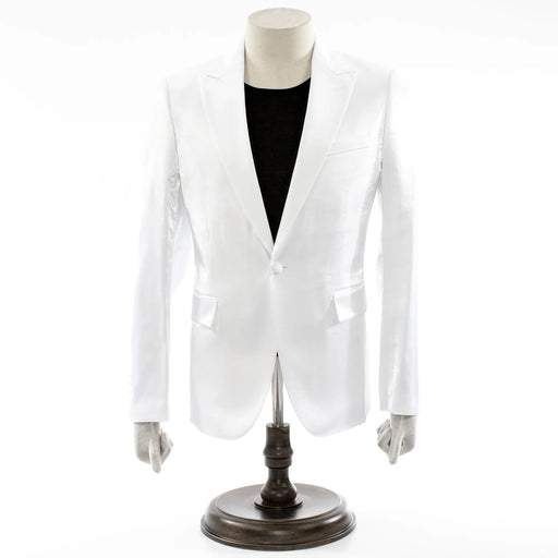 Men's White Metallic 2-Piece Slim-Fit Suit