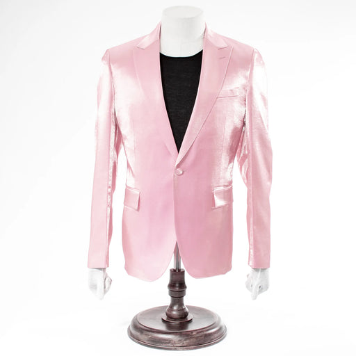 Men's Blush Pink Metallic 2-Piece Slim-Fit Suit