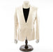 Men's Cream White Metallic 2-Piece Slim-Fit Suit