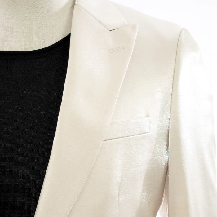 Men's Gold Metallic 2-Piece Slim-Fit Suit Peak Lapel