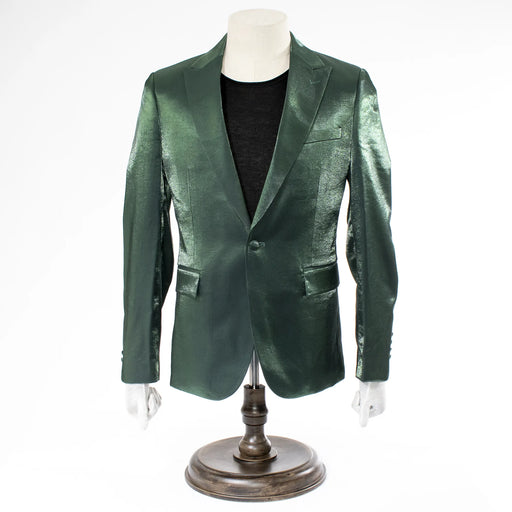Men's Green Metallic 2-Piece Slim-Fit Suit