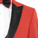 Men's Coral Red 3-Piece Slim-Fit Tuxedo - Peak Lapel