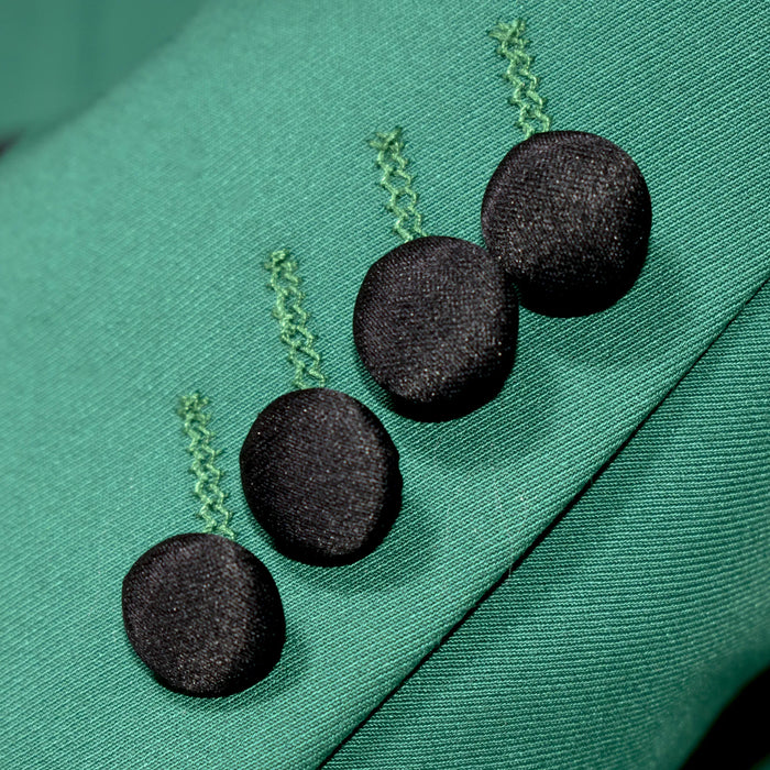 Men's Dark Green 3-Piece Slim-Fit Tuxedo - Button Cuffs