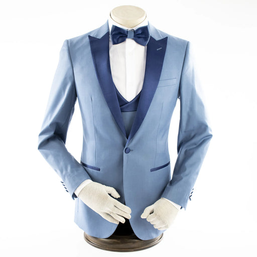 Men's Ocean Blue 3-Piece Slim-Fit Tuxedo - Single-Button Closure
