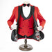 Men's Red 3-Piece Slim-Fit Tuxedo - Double-Breasted Vest
