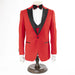 Men's Red 3-Piece Slim-Fit Tuxedo - Single-Button Closure