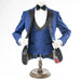 Men's Dark Blue Sapphire 3-Piece Slim-Fit Tuxedo -  Double-Breasted Vest