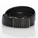 Men's Gold And Black Linear Belt And Buckle