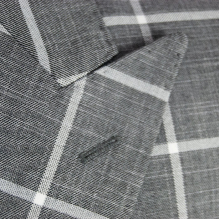 Gray Windowpane Check 3-Piece Tailored-Fit Suit