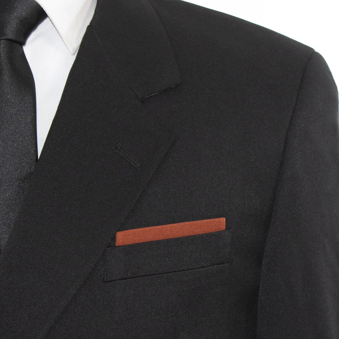 Black And Rust Double-Breasted Slim-Fit 2-Piece Suit