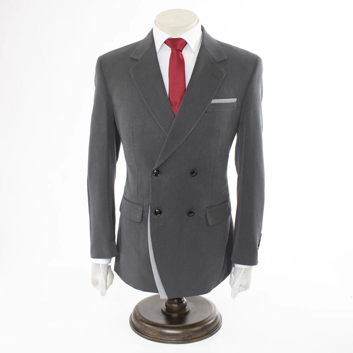 Charcoal Double-Breasted Slim-Fit 2-Piece Suit — dolce vita MEN