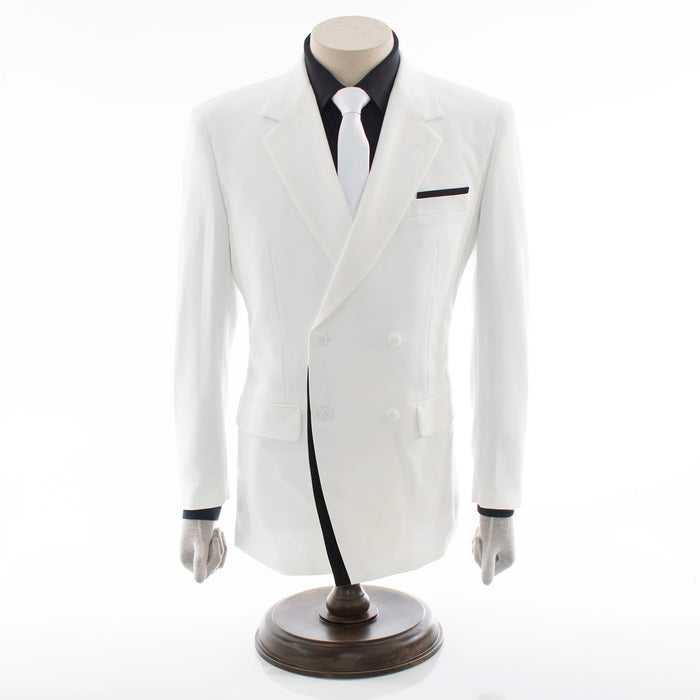 White Double-Breasted Slim-Fit 2-Piece Suit