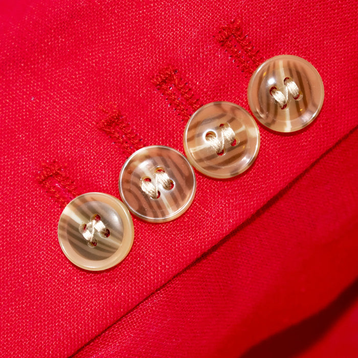 Red 2-Piece Slim-Fit Linen Suit