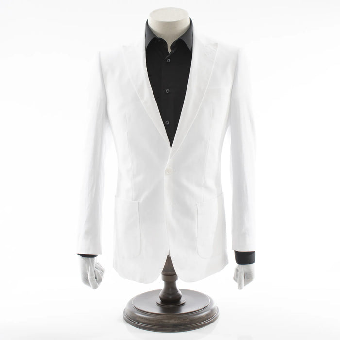 White 2-Piece Slim-Fit Linen Suit