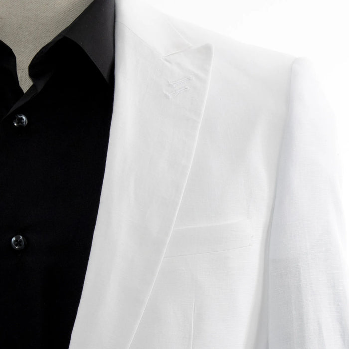 White 2-Piece Slim-Fit Linen Suit