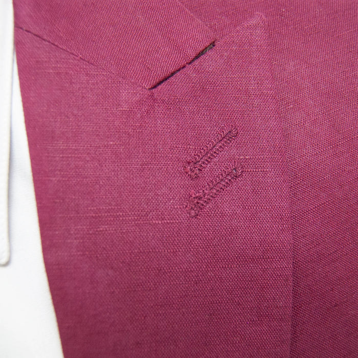 Burgundy 2-Piece Slim-Fit Linen Suit
