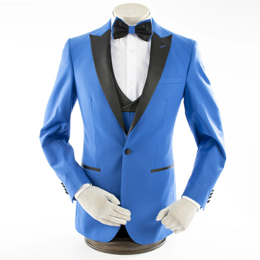 Men's Royal Blue 3-Piece Slim-Fit Tuxedo -  Single-Button Closure