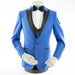 Men's Royal Blue 3-Piece Slim-Fit Tuxedo -  Single-Button Closure