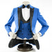Men's Royal Blue 3-Piece Slim-Fit Tuxedo - Double-Breasted Vest