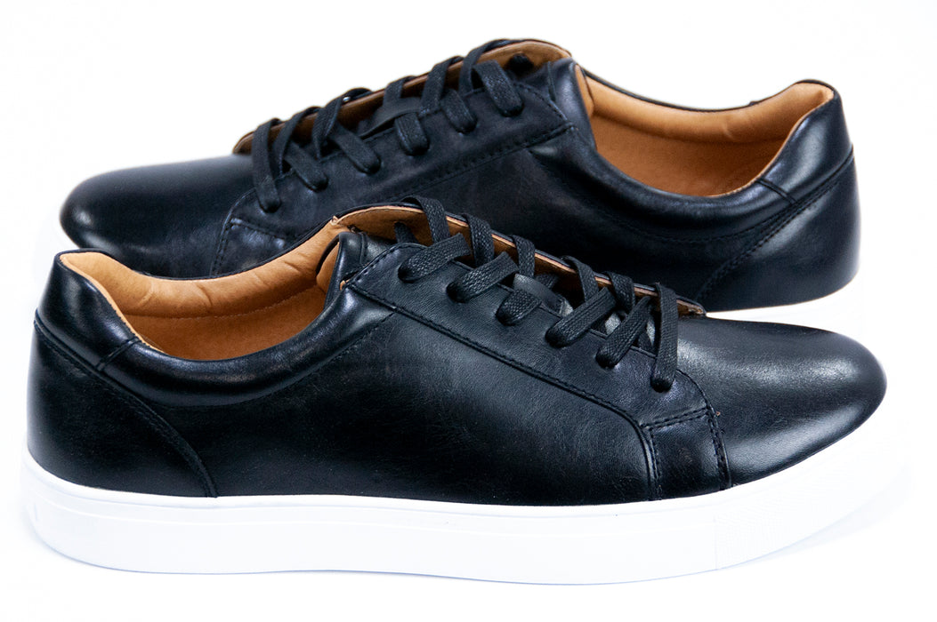 black lace up sneakers side 