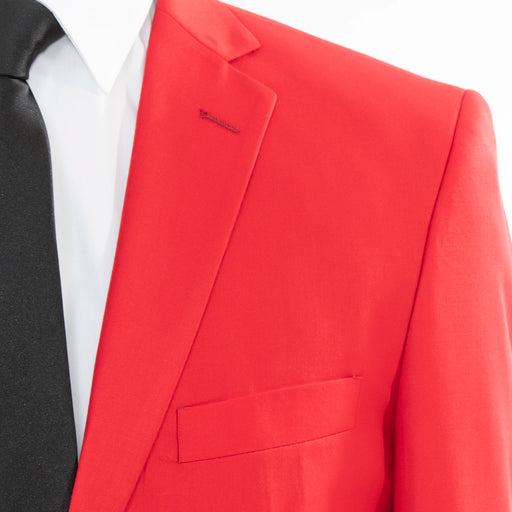 Men's Red 2-Piece Slim-Fit Suit With Notch Lapels
