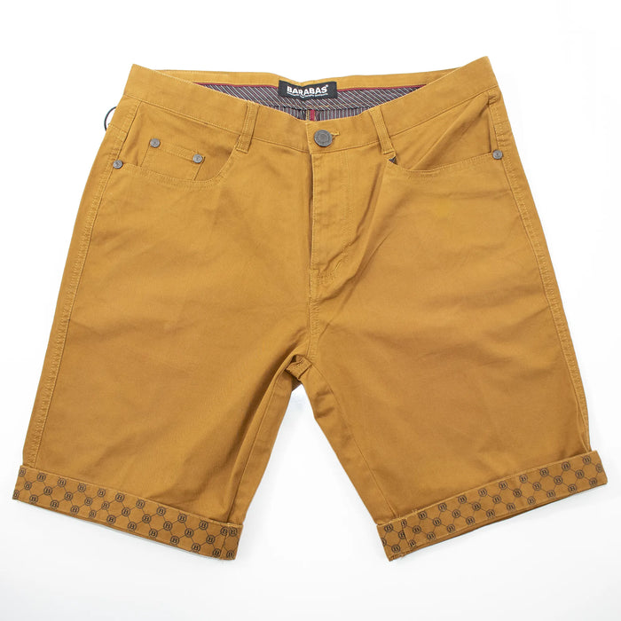 Khaki 'B' Stitched Designer Shorts