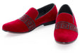 Men's Red Velvet Grecian Key Dress Shoe