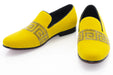 Men's Yellow Velvet Grecian Key Dress Shoe