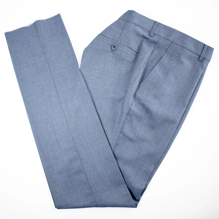 Blue Wool Plaid 3-Piece Slim-Fit Suit
