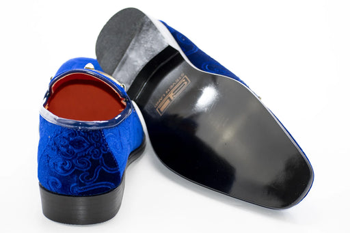 Men's Cobalt Blue Baroque Embroidered Dress Shoe