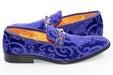 Men's Grape Purple Baroque Embroidered Dress Shoe