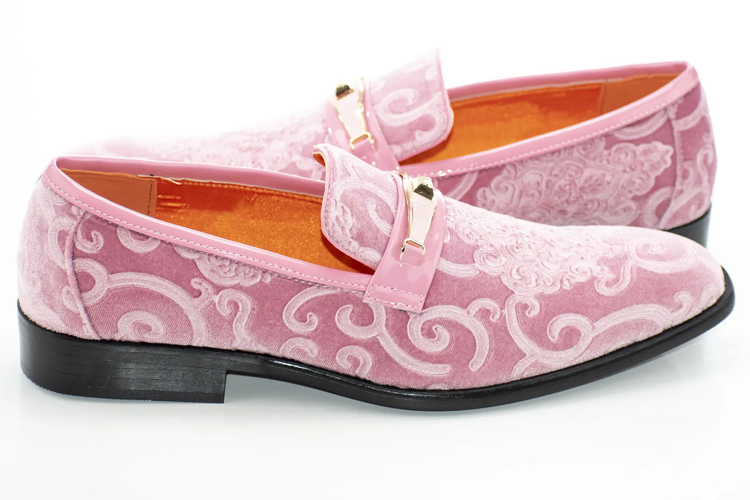 Men's Pink Baroque Embroidered Dress Shoe